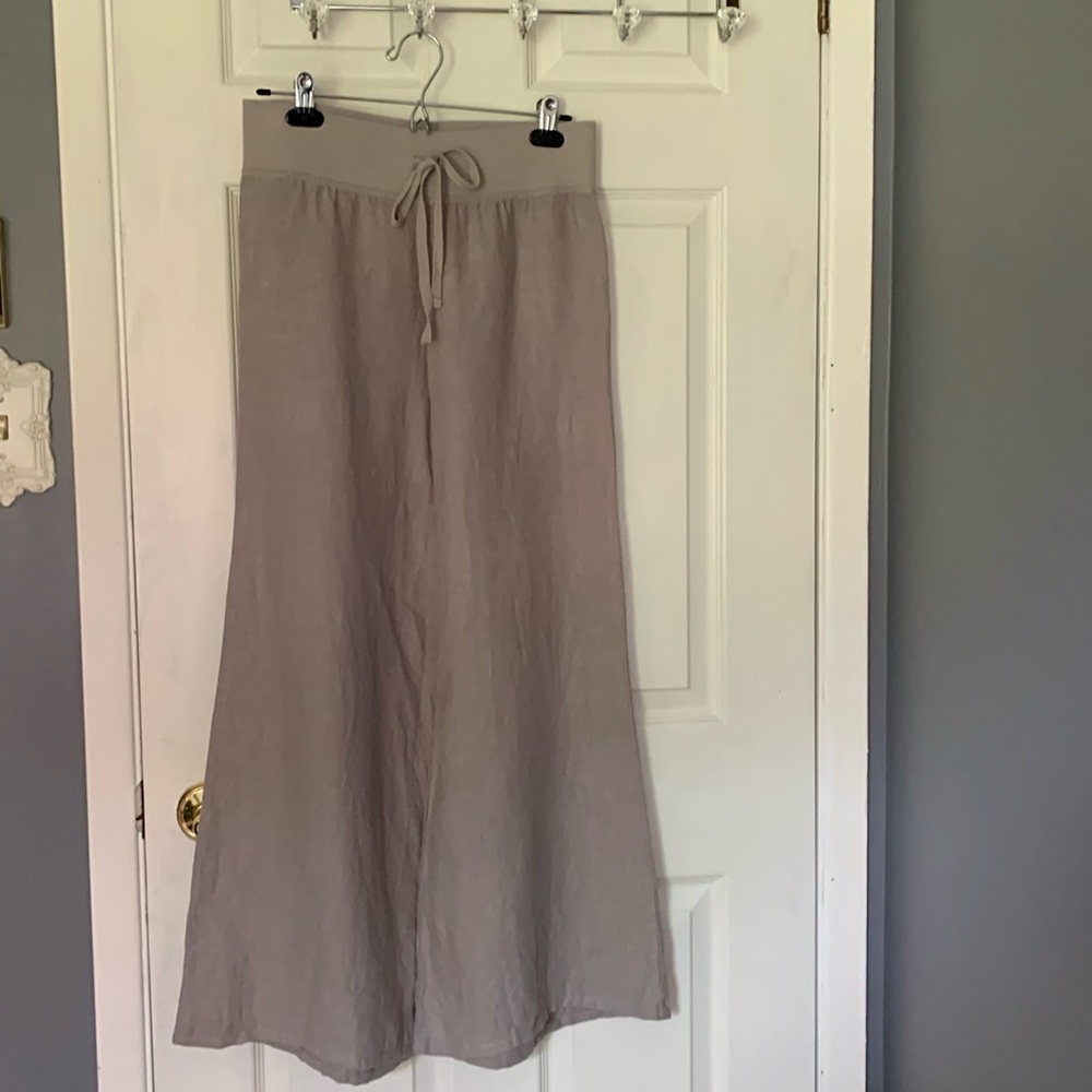 Wide Leg Gray Linen Pants Size Small